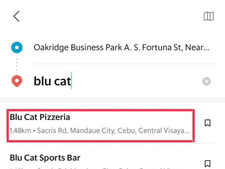（Blu CAT Pizzeria and Restobar）のGrab